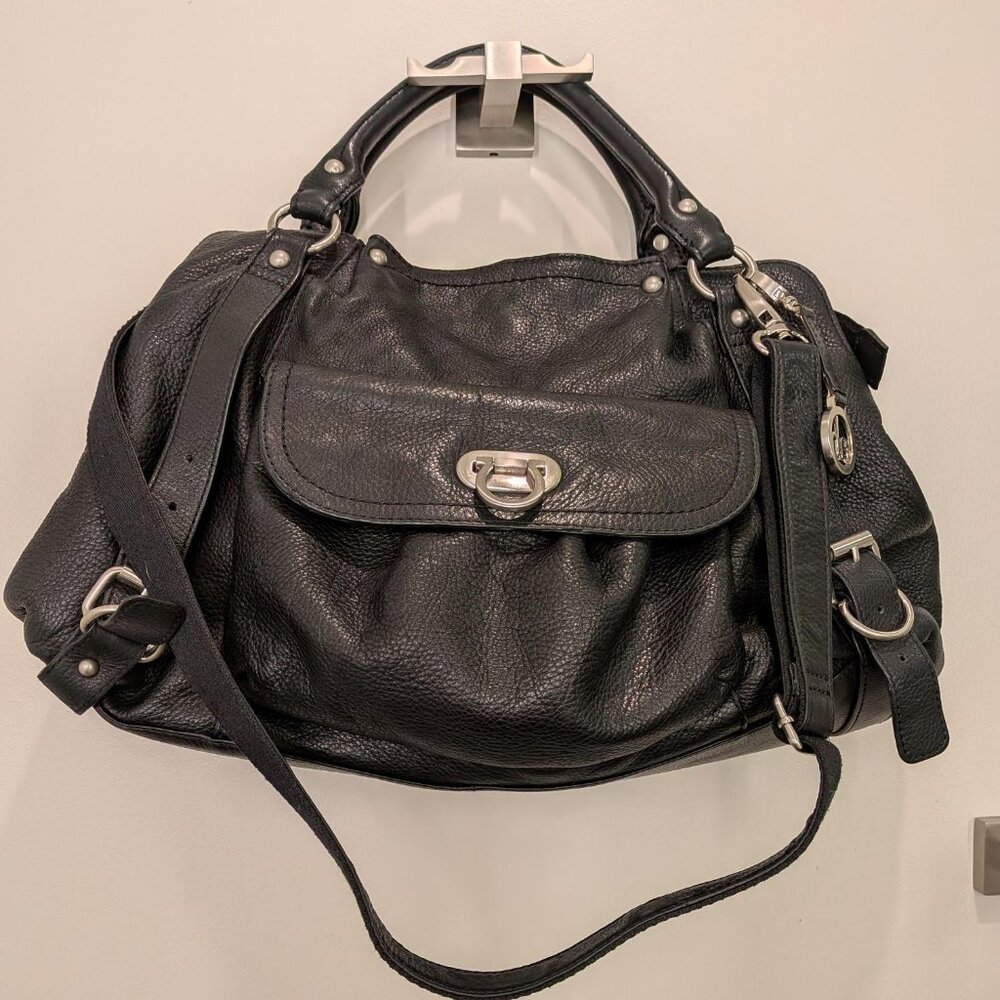 Audrey Brook Black Leather Satchel